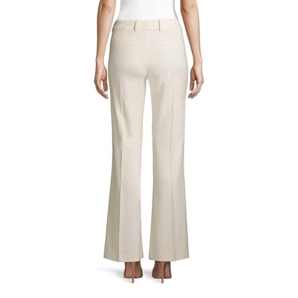 Elie Tahari Anna Ivory Slub Slit Pockets Flared Pants Trousers H. - Picture 3 of 16